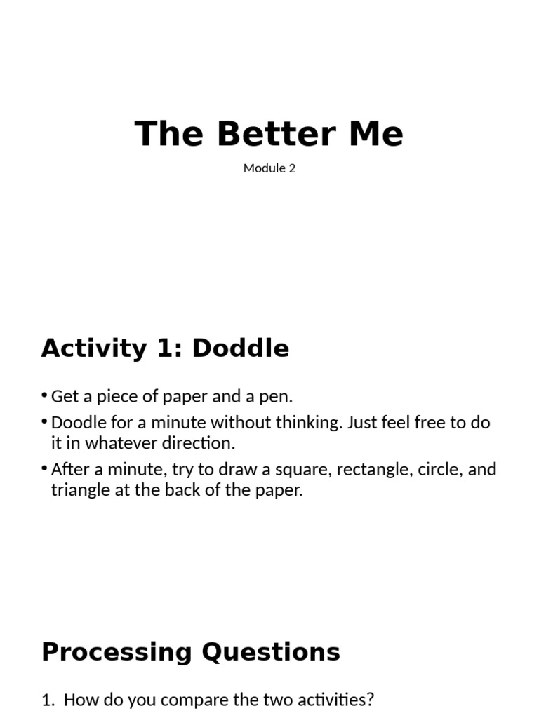 The Better Me Module 2 | PDF