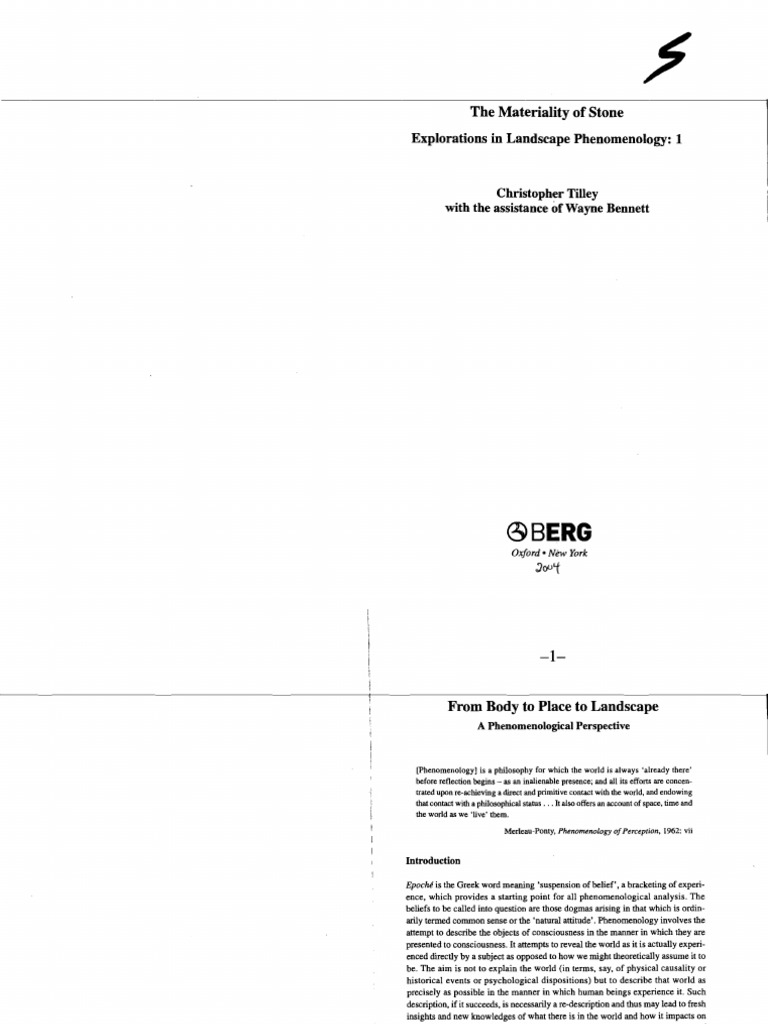Phenomenology of Stone and Landscape | PDF | Phenomenology (Philosophy ...
