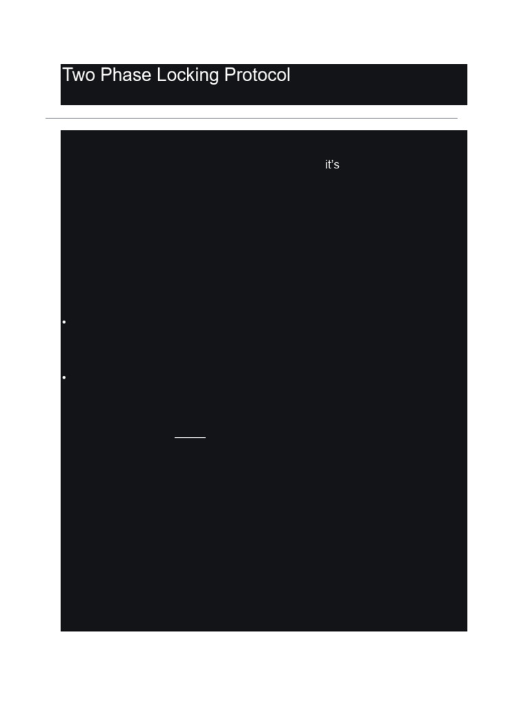 Overview of Two-Phase Locking Protocol | PDF | Database Transaction ...