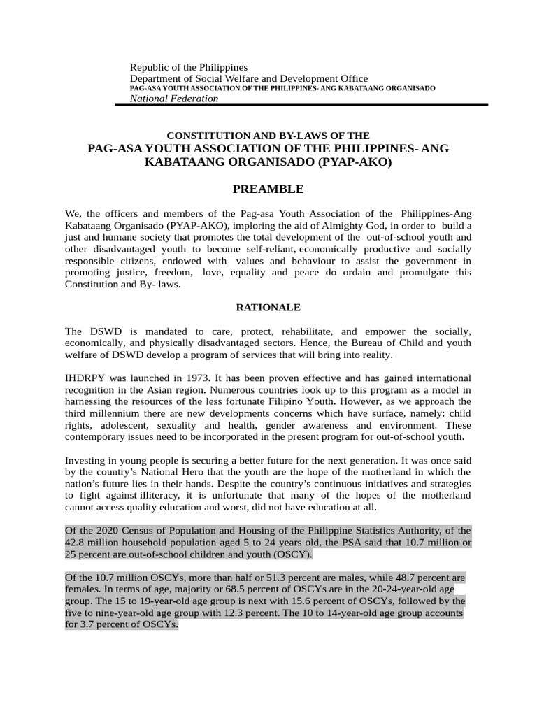PYAP-AKO Constitution and By-Laws | PDF | Presidents Of The United ...