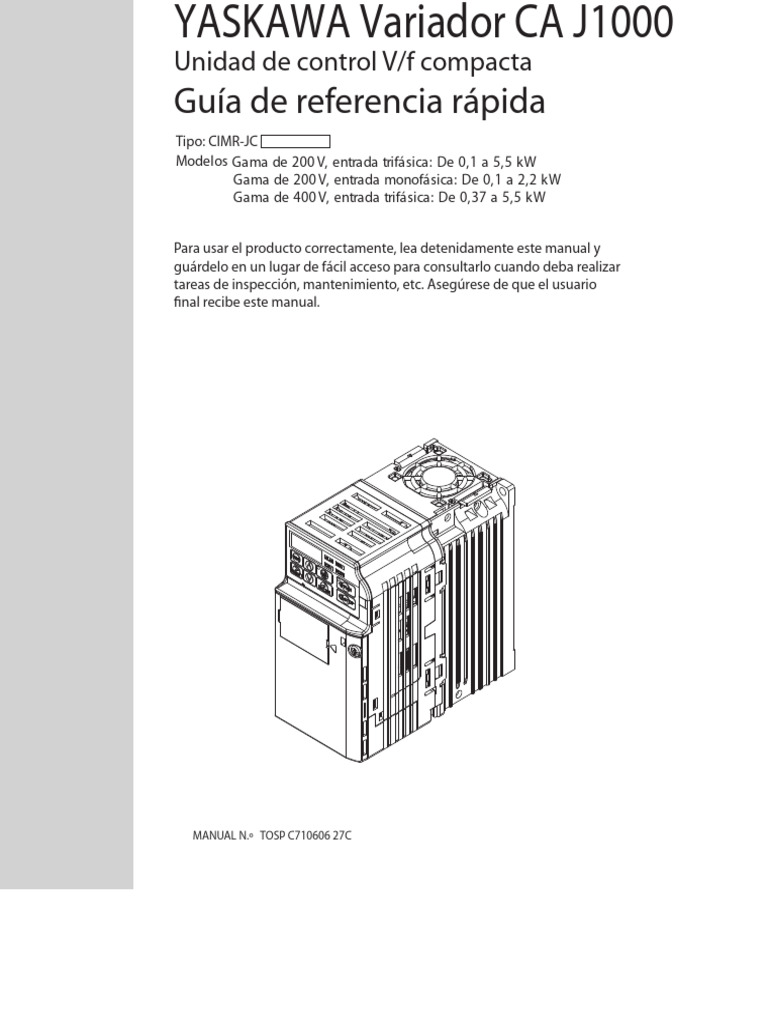 J1000 Yaskawa | PDF | Corriente continua | Fusible (Eléctrico)