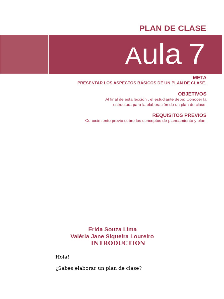 Estructura de un Plan de Clase | PDF | Maestros | Evaluación