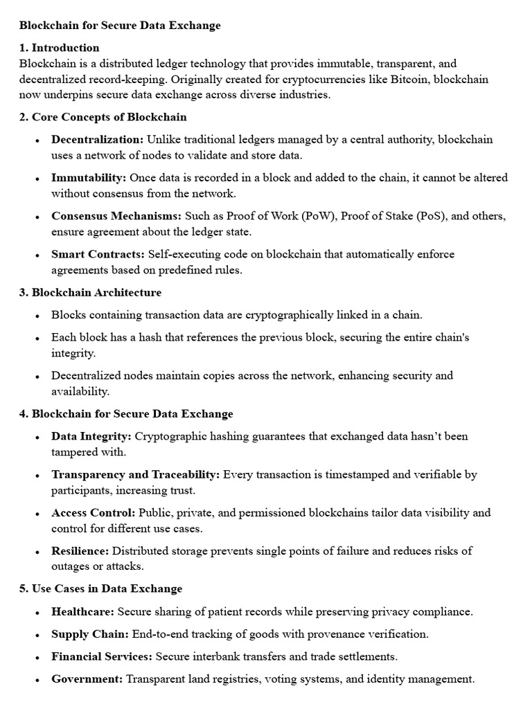 Blockchain For Secure Data Exchange | PDF | Internet Of Things ...