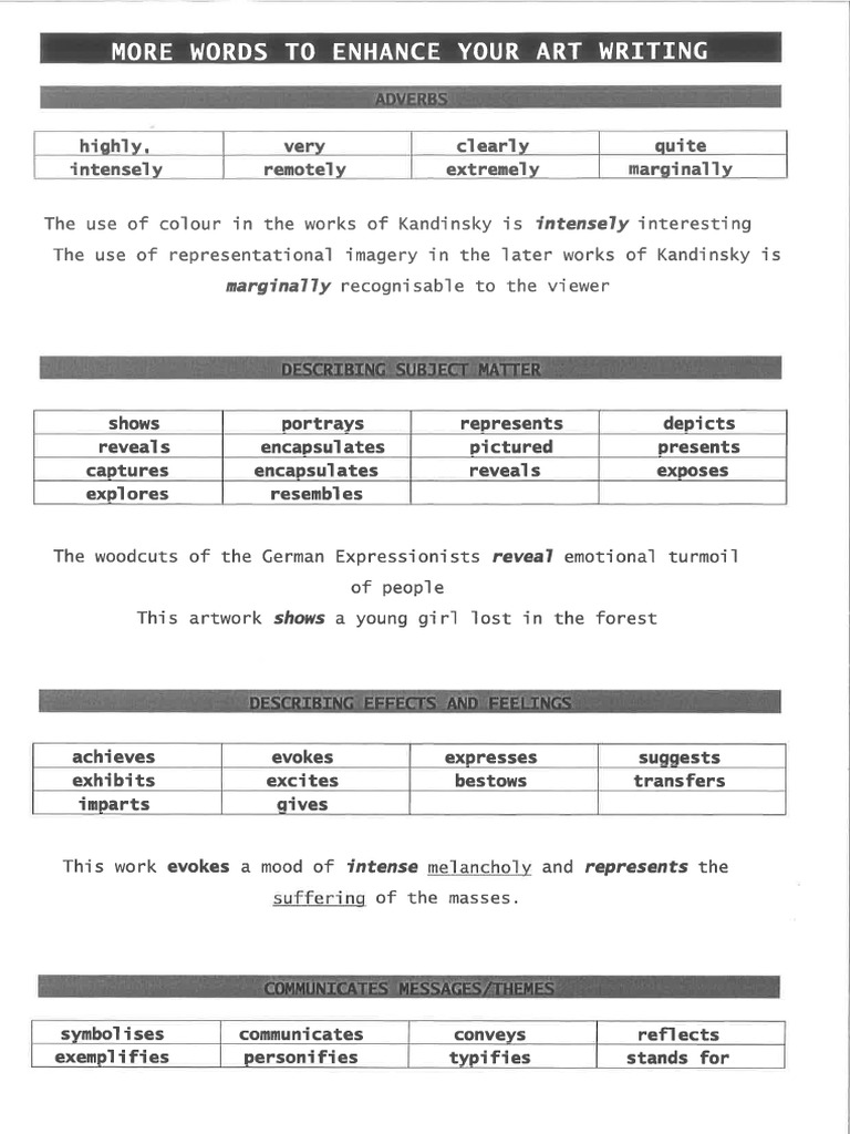 Words To Enhance Writing | PDF