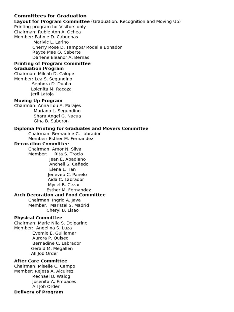Graduation Program Committee Overview | PDF