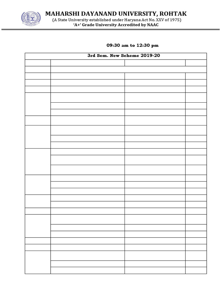 MBA 3rd Semester Exam Date Sheet 2025 | PDF | Business | Economies