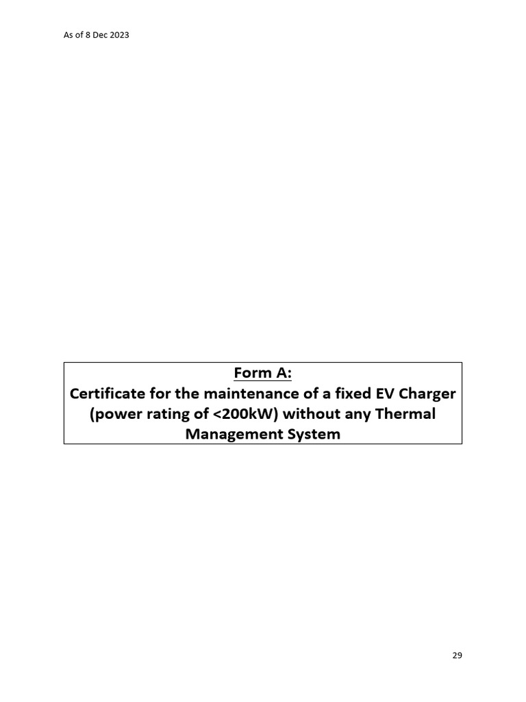 EV Charger Maintenance Certificate Checklist | PDF | Electric Power ...