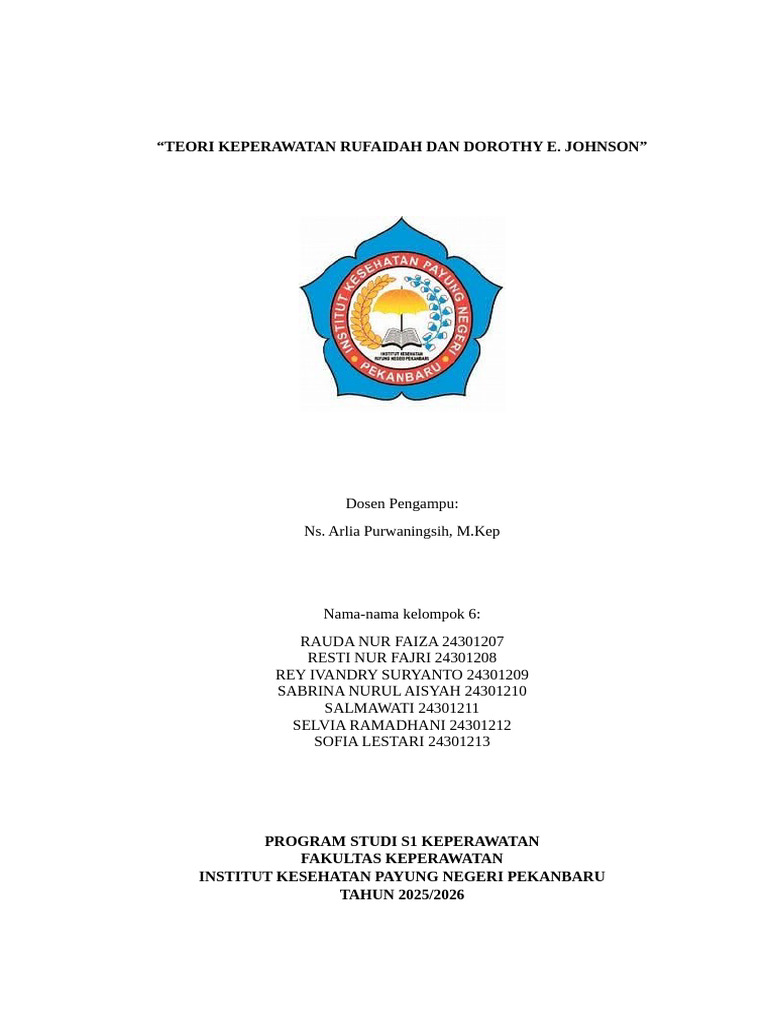 Teori Keperawatan Rufaidah dan Johnson | PDF