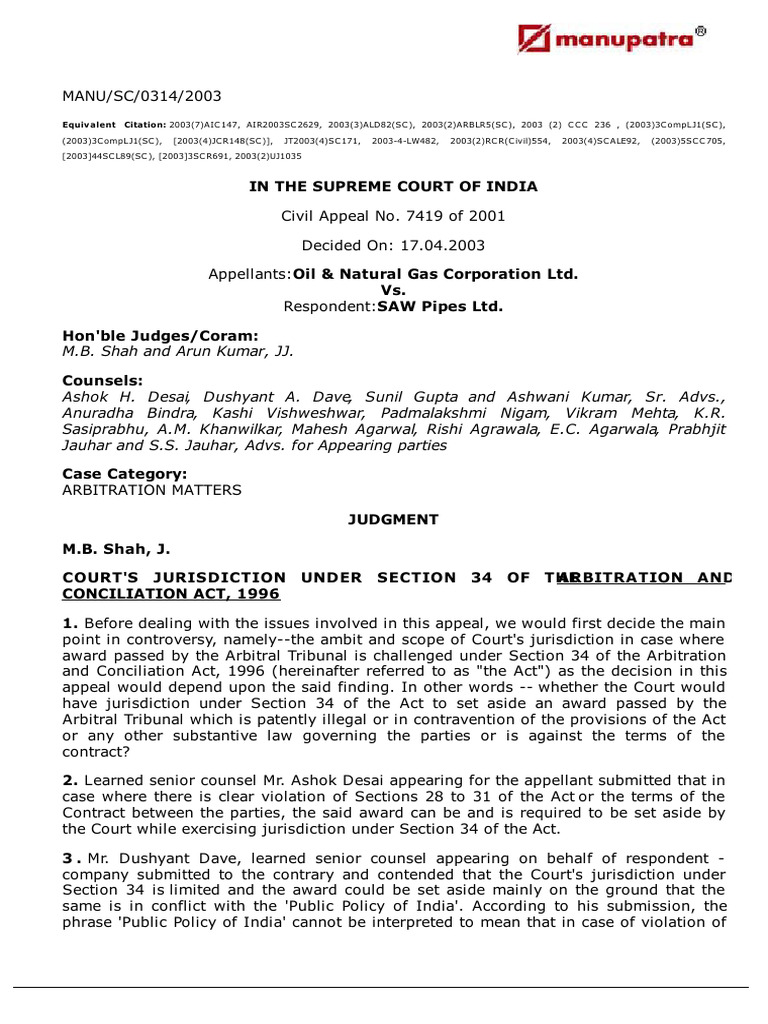 Supreme Court Ruling on Arbitration Jurisdiction | PDF | Arbitration ...