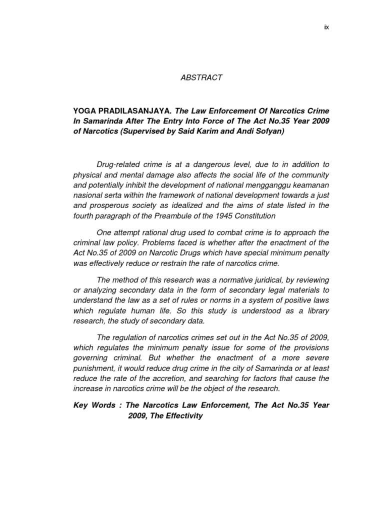 Narcotics Law Enforcement in Samarinda | PDF