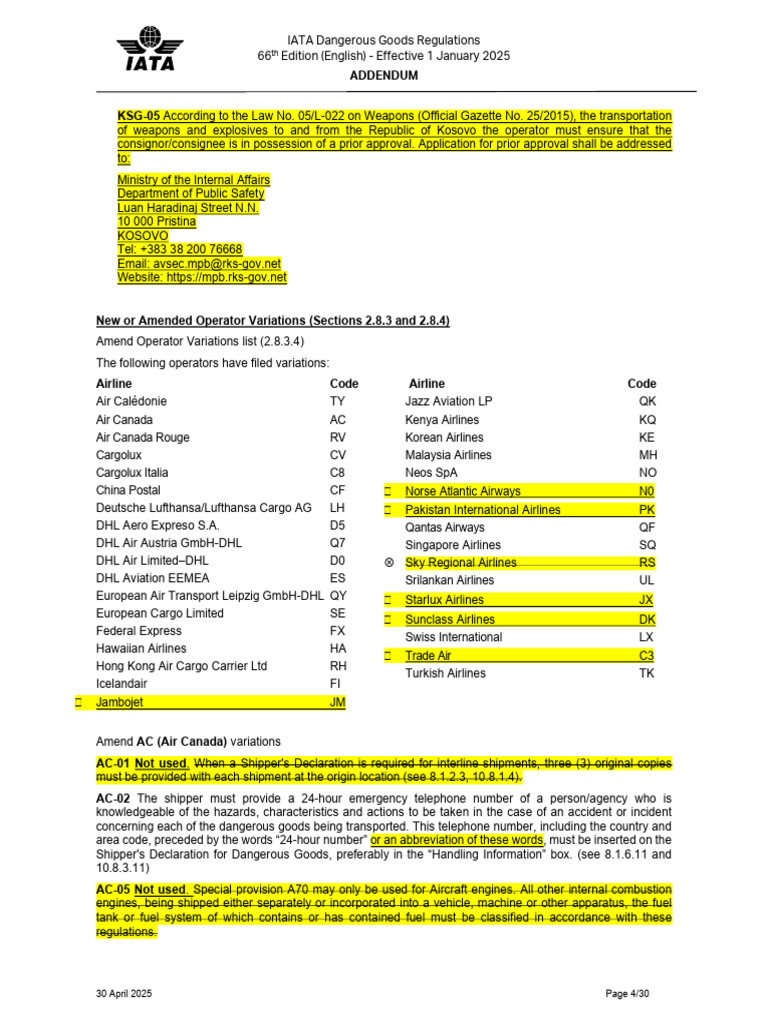 IATA Dangerous Goods Regulations 2025 | PDF | Dangerous Goods | Airlines