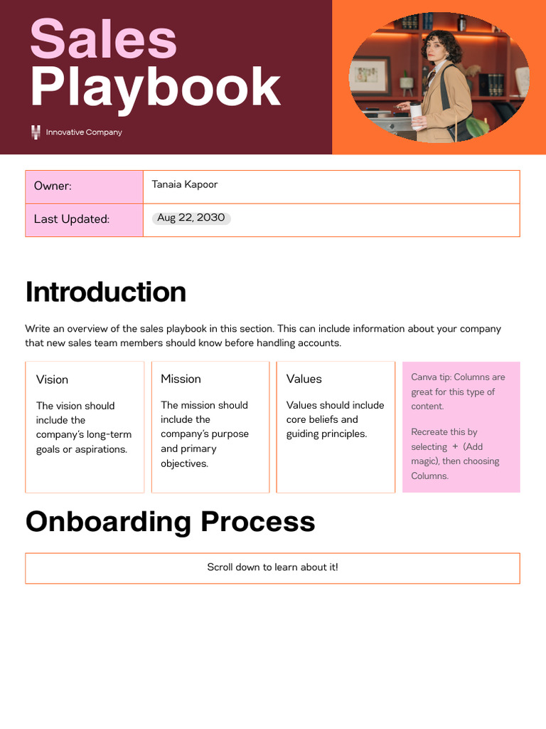 Sales Playbook for Innovative Company | PDF | Human Communication