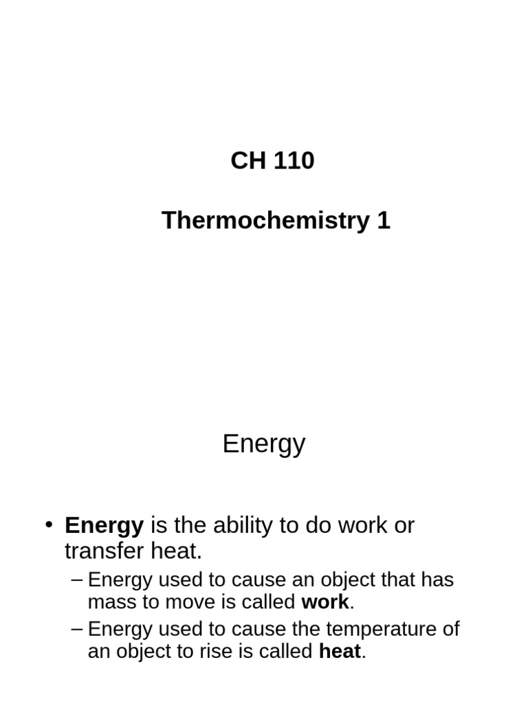 Thermochemistry: Energy Concepts Explained | PDF | Heat | Gases