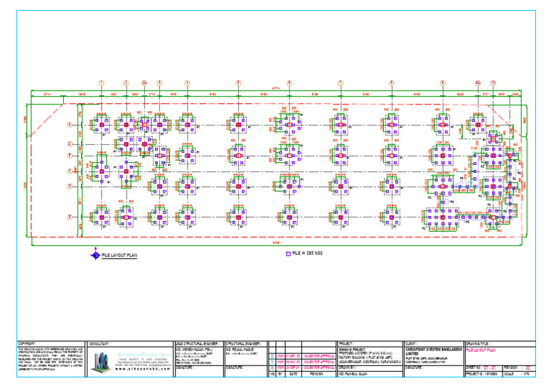 Pile Layout Plan for Factory Building | PDF