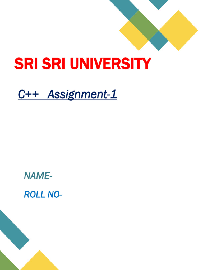 C++ Assignment Front Page | PDF