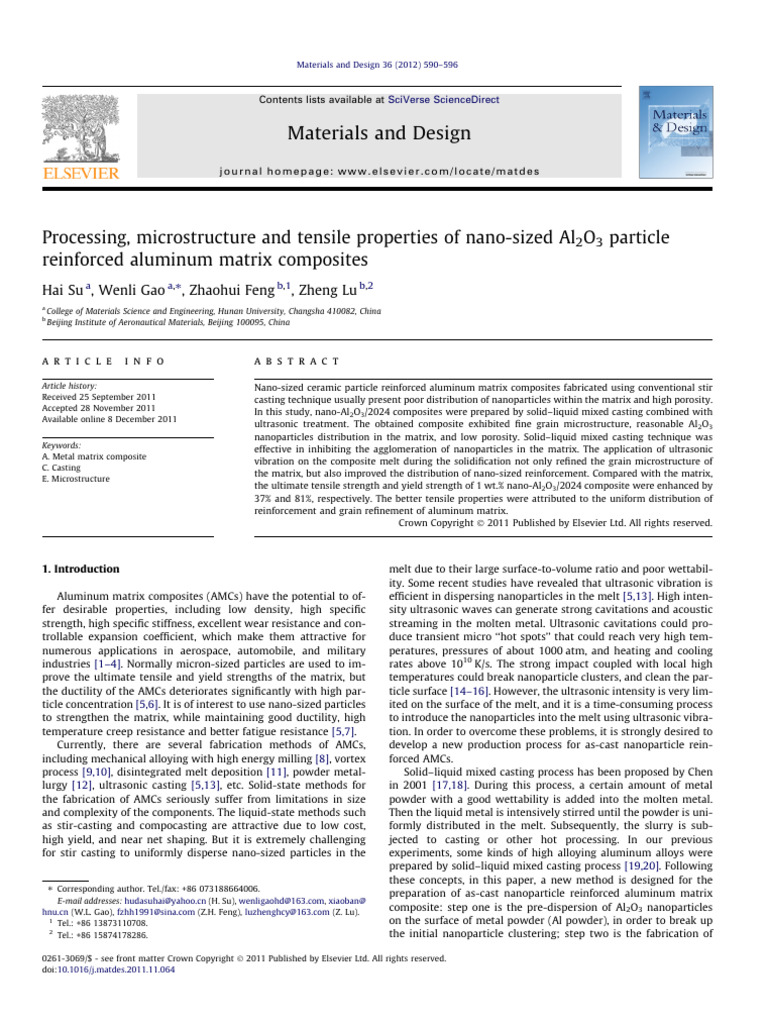 Su Et Al. - 2012 - Processing, Microstructure and Tensile Properties of ...