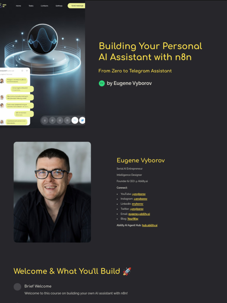 Building Your Personal AI Assistant With n8n 2+ | PDF