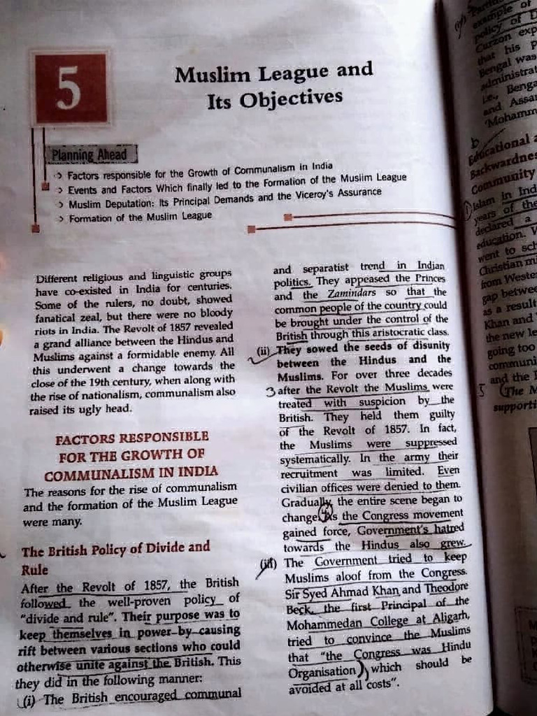 Causes of Muslim League Formation | PDF | All India Muslim League ...