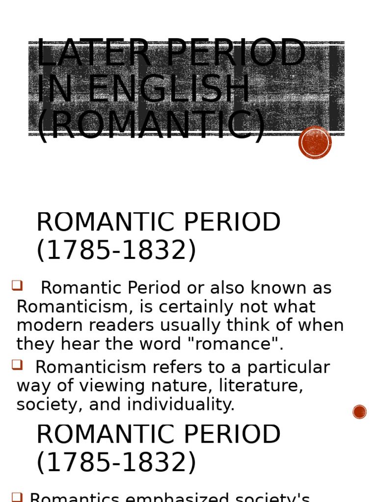 Overview of Romanticism (1785-1832) | PDF | Romanticism | Poetry
