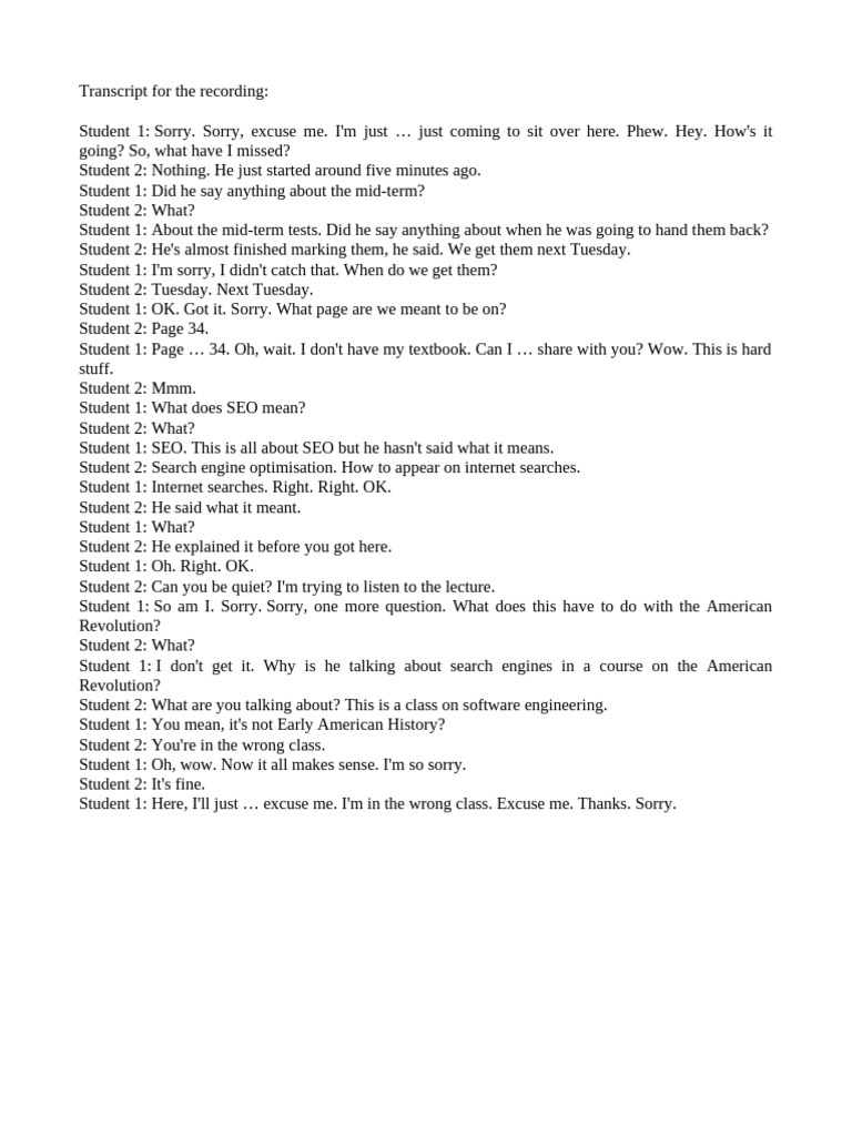 Student Confusion in Class Transcript | PDF
