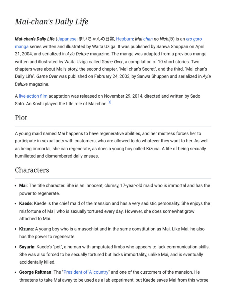 MaiChan's Daily Life Wikipedia PDF Anime And Manga