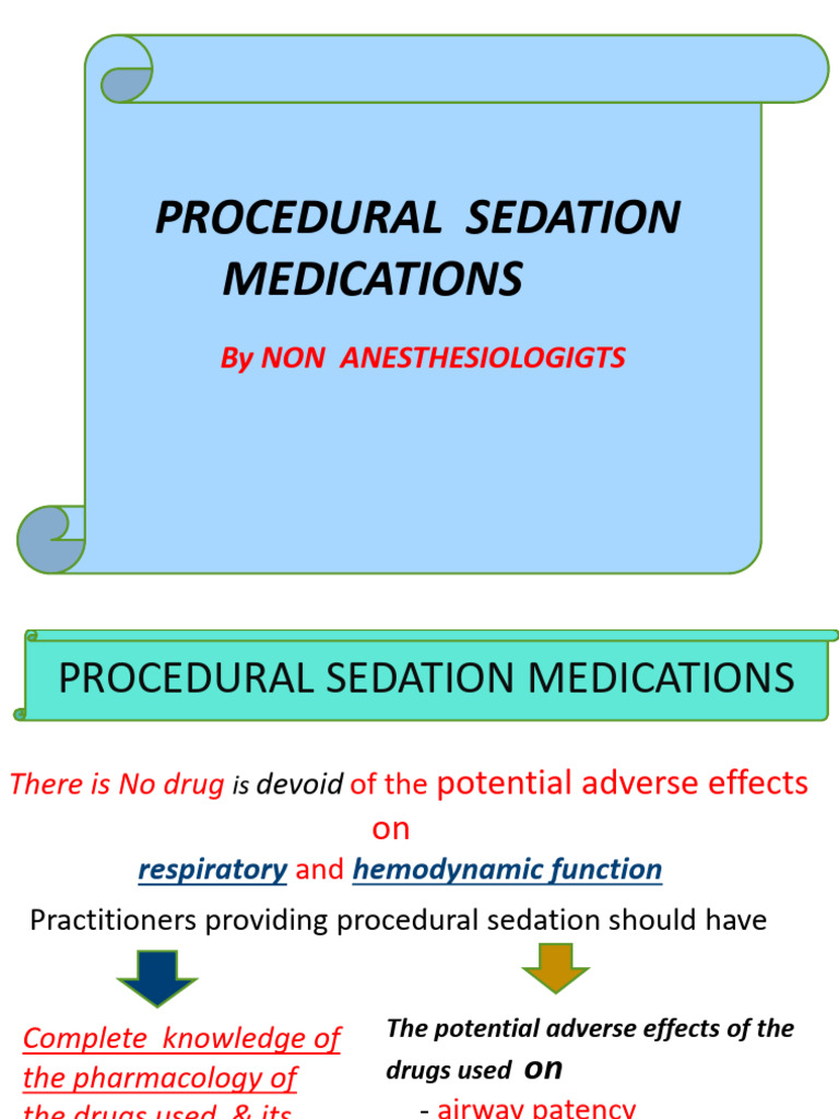 Procedural Sedation Medications Overview | PDF | Midazolam | Opioid