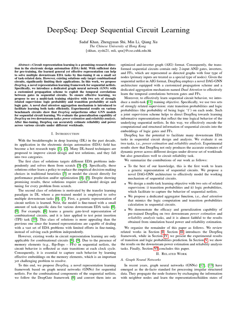 DeepSeq: Learning Sequential Circuit Representations | PDF | Computer ...