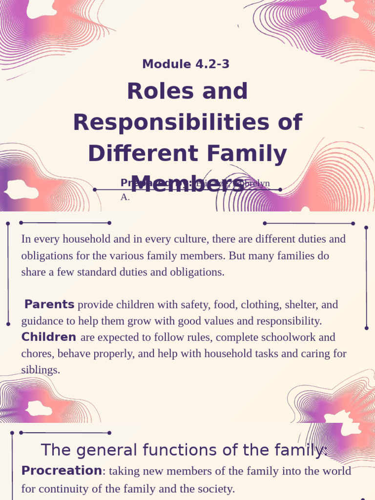 Family Roles and Responsibilities Explained | PDF | Family | Love
