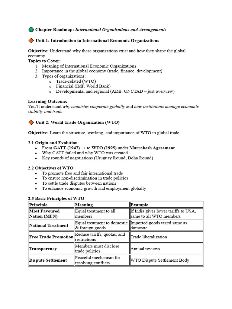 Overview of Global Economic Organizations | PDF | World Trade ...