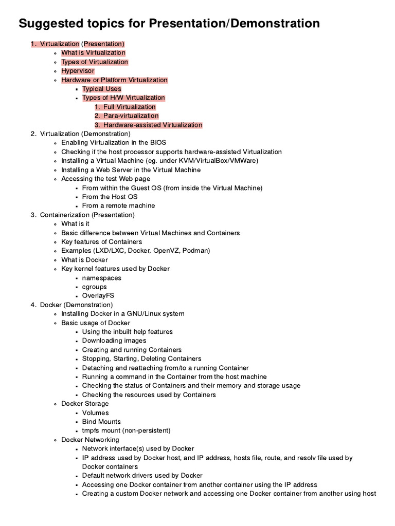 Topics For Presentation | PDF | Virtualization | Cloud Computing
