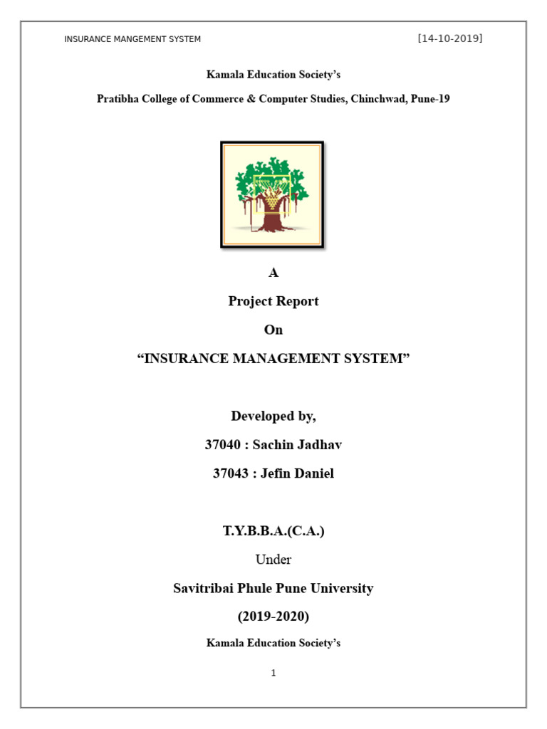 Insurance Management System Project Report | PDF | Insurance | Computer ...