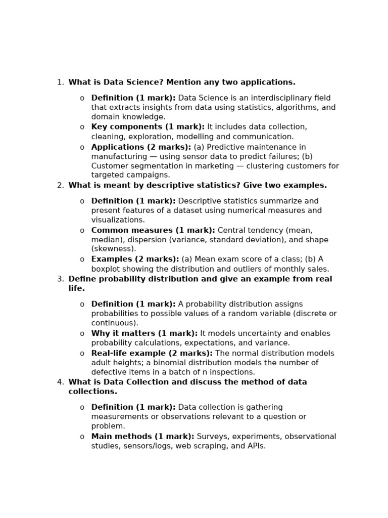 Data Science - Mte Solutions (Prepared Answers) | PDF | Statistics | P ...