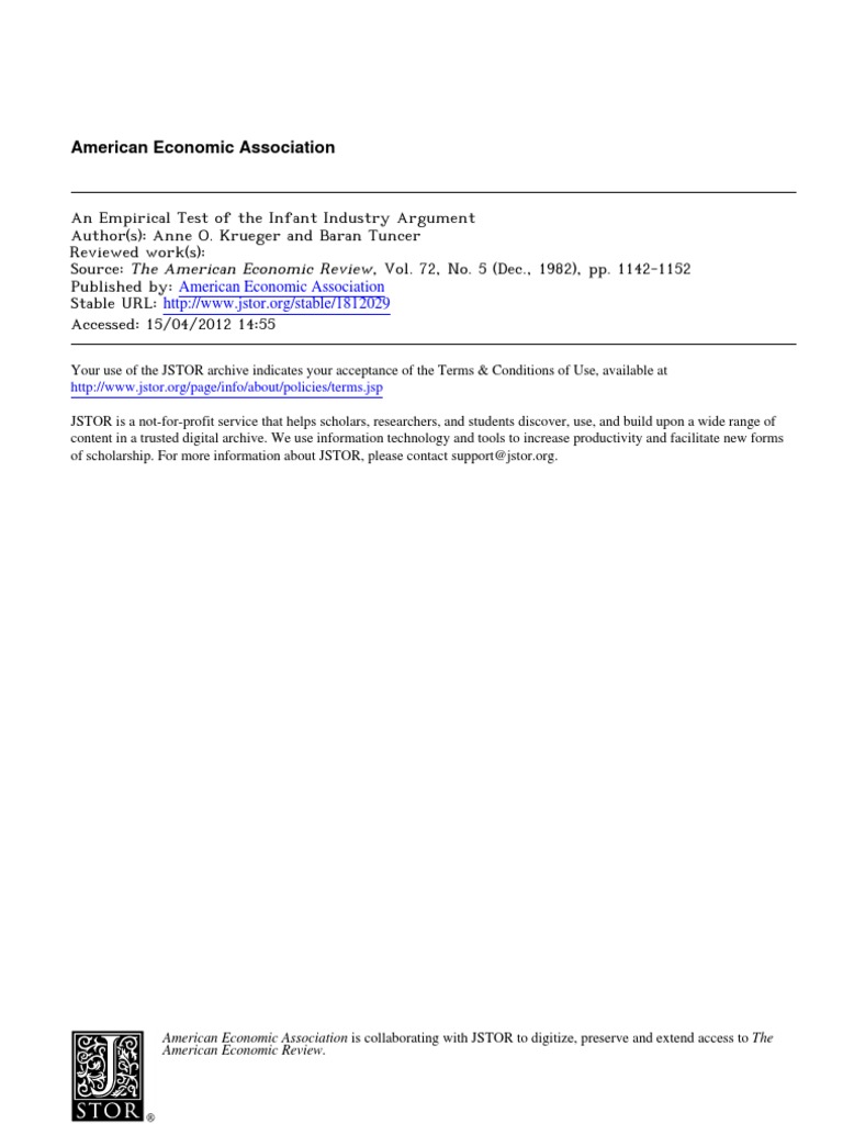 ito Empirical Test of Infant Industry | PDF | Economic Growth | Labour