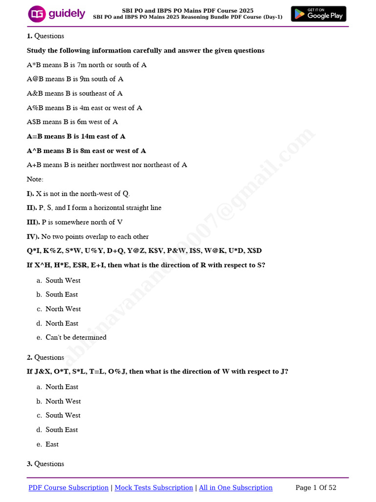 SBI PO & IBPS PO Mains 2025 Course PDF | PDF