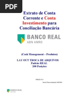 Extrato de conta corrente Real CNAB 200