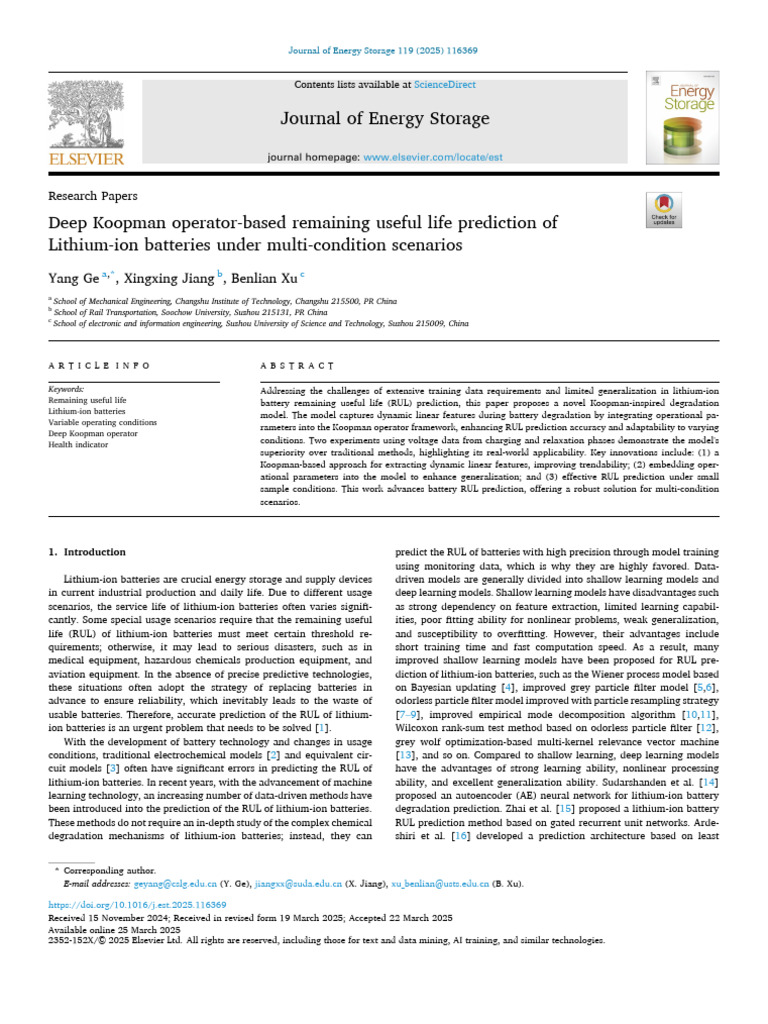 RUL Prediction for Lithium-Ion Batteries | PDF | Lithium Ion Battery ...