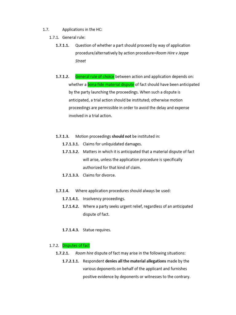 Application Procedures in High Court | PDF | Affidavit | Deposition (Law)