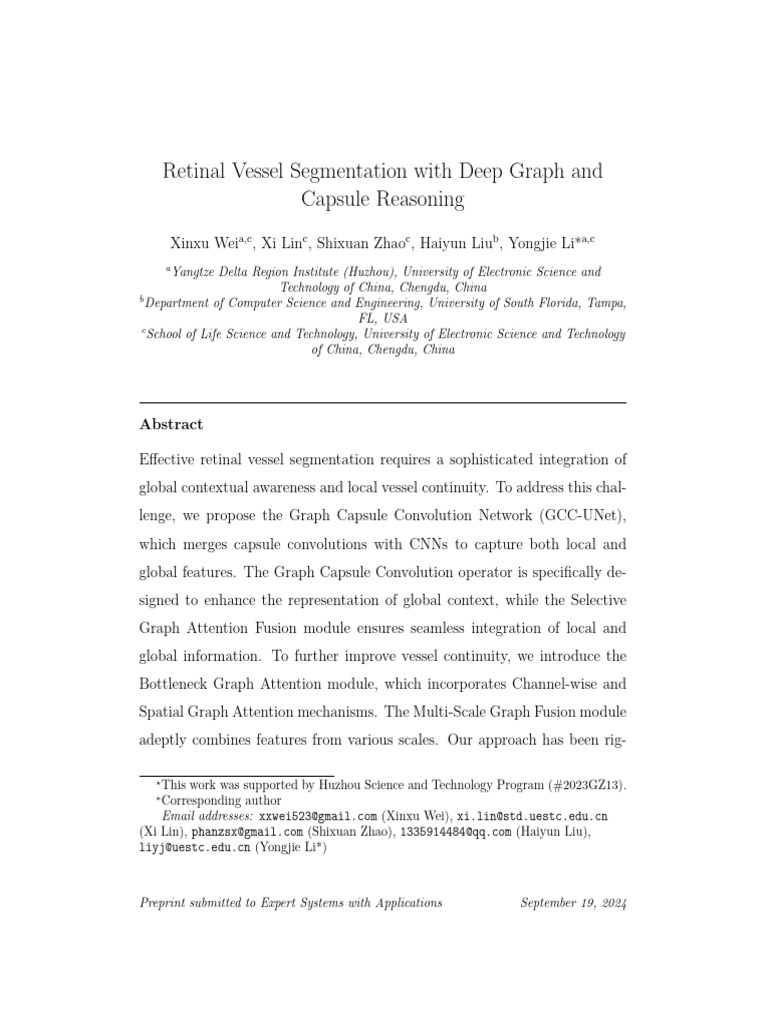 Retinal Vessel Segmentation Using GCC-UNet | PDF | Image Segmentation ...