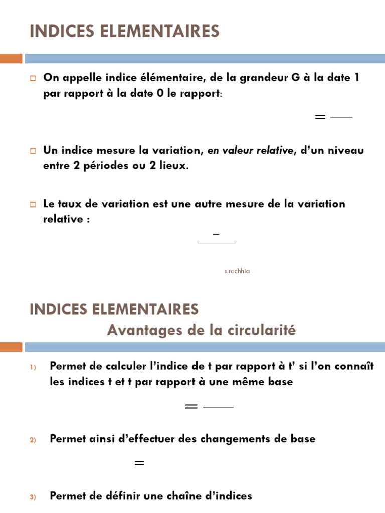 Définition des indices élémentaires | PDF | Indice des prix
