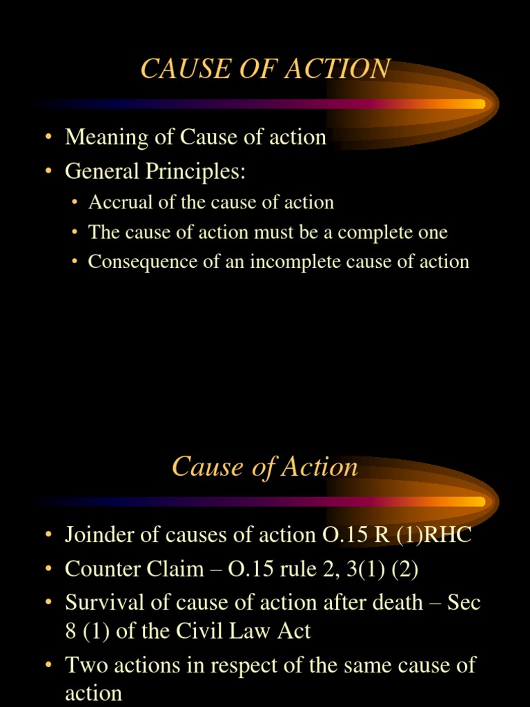 Cause of Action | PDF | Cause Of Action | Lawsuit