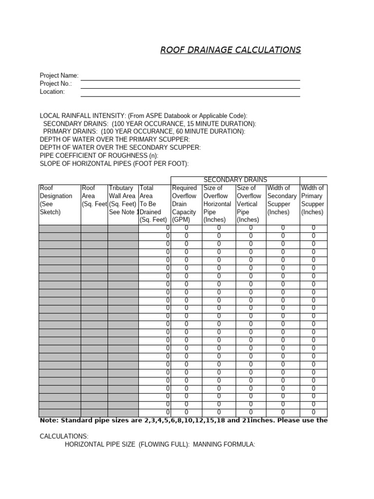 Roof Drainage Calculation Guide | PDF | Civil Engineering | Chemical ...