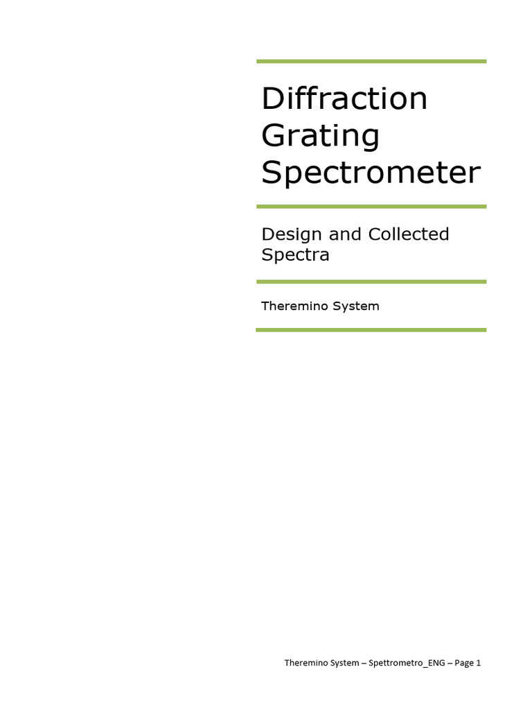 Diffraction Grating Spectrometer Guide | PDF | Chlorophyll | Emission ...