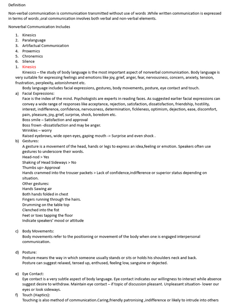 Understanding Non-Verbal Communication | PDF | Nonverbal Communication ...