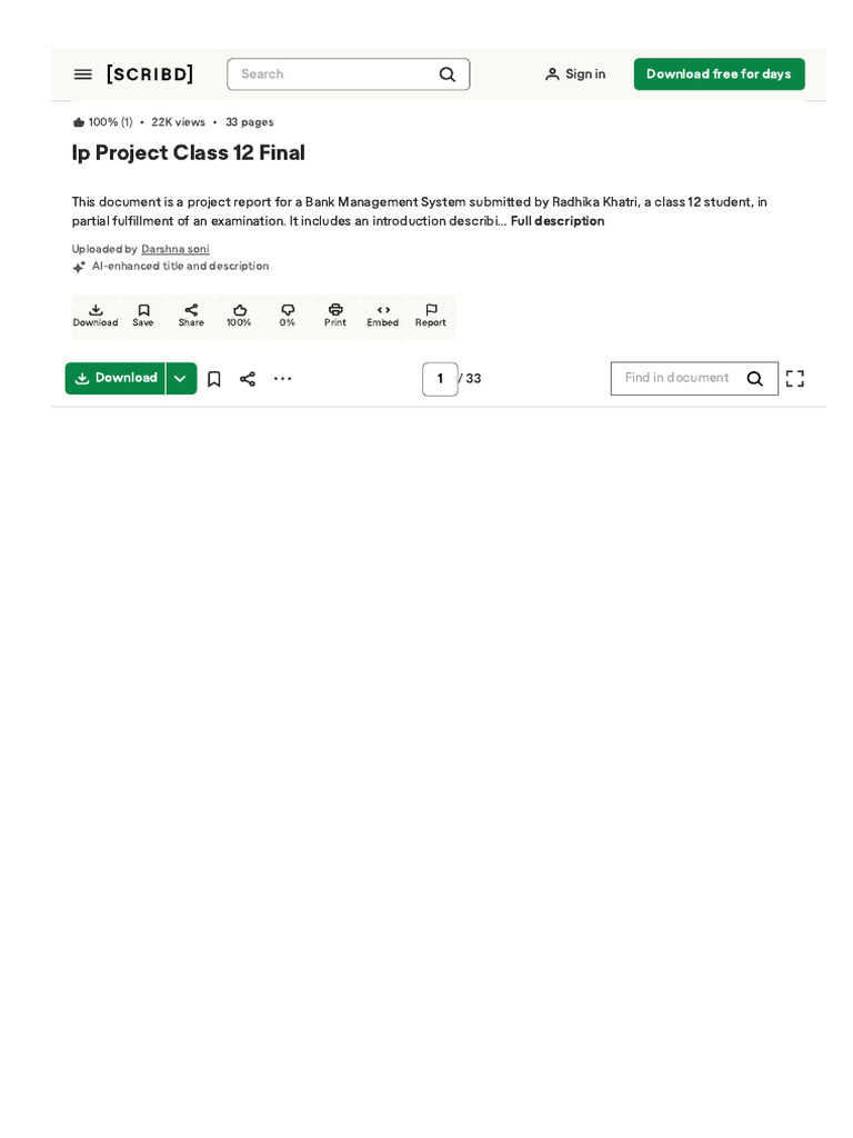Class 12 Bank Management System Project | PDF