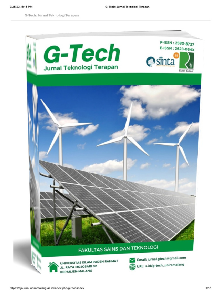 Jurnal G-Tech: Teknologi Terapan Terbaru | PDF