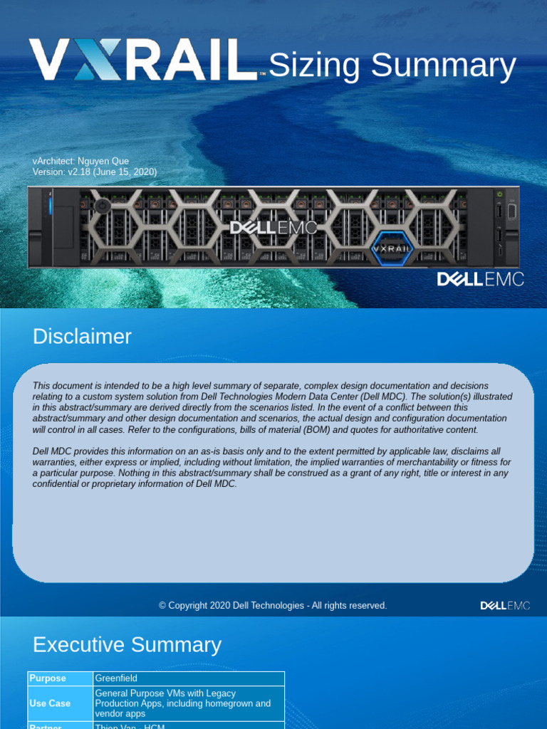 VxRail Sizing Summary and Specs | PDF | Central Processing Unit | Multi ...