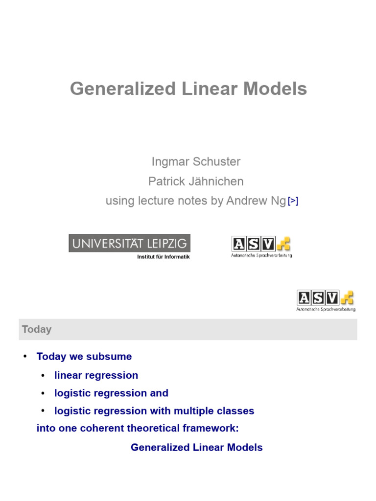 Generalized Linear Models Overview | PDF | Linear Regression | Normal ...