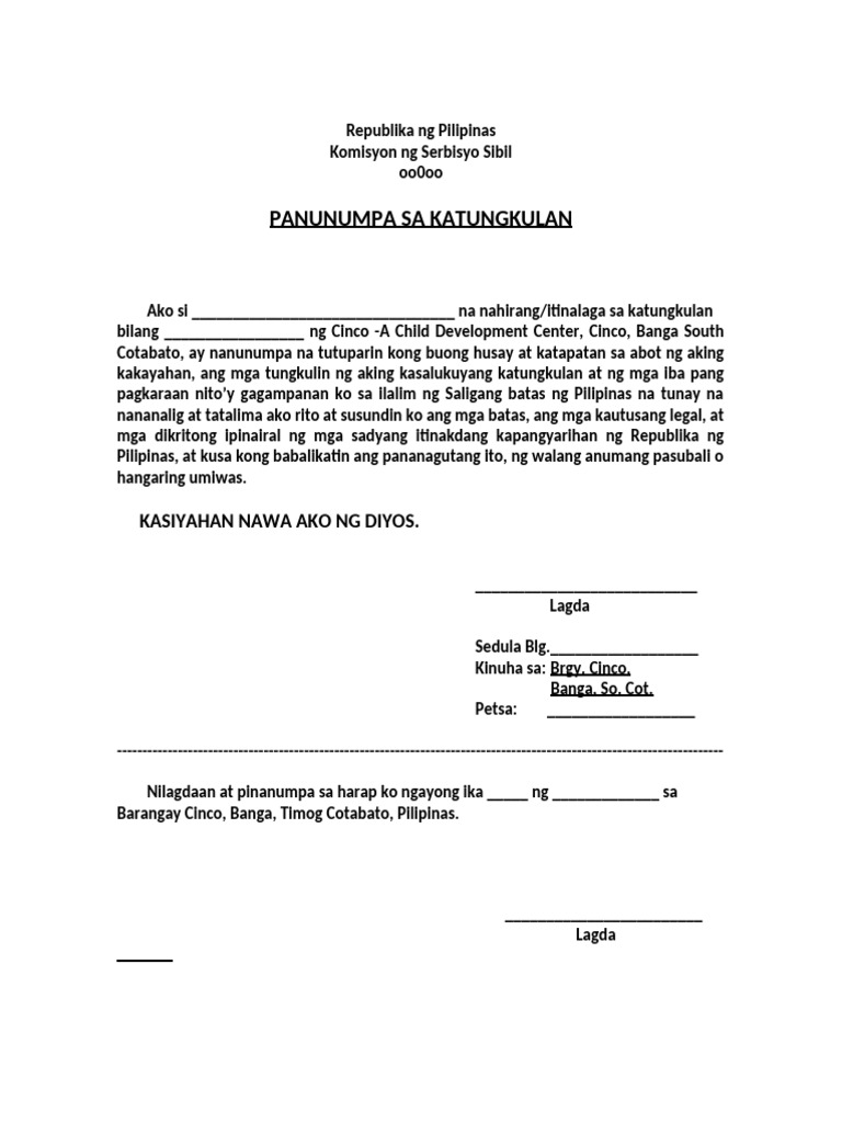 Panunumpa A - B | PDF