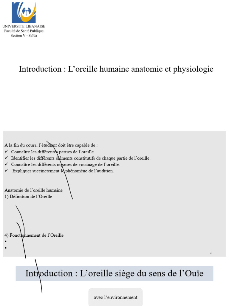 Anatomie et Fonction de l'Oreille Humaine | PDF | Oreille | Système ...