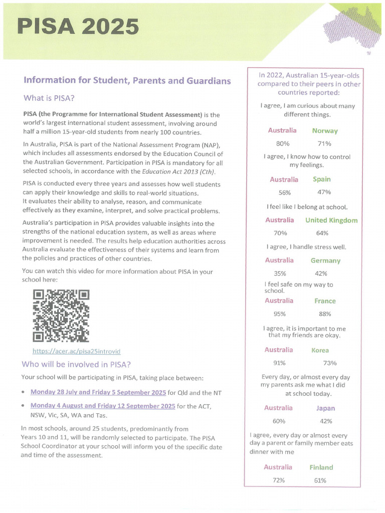 PISA - Parent-Student Info | PDF